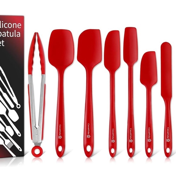 CasaVida Silicone Spatula Set 1piece Seamless Kitchen Bakeware Baking Mixing 8pc - Picture 1 of 12